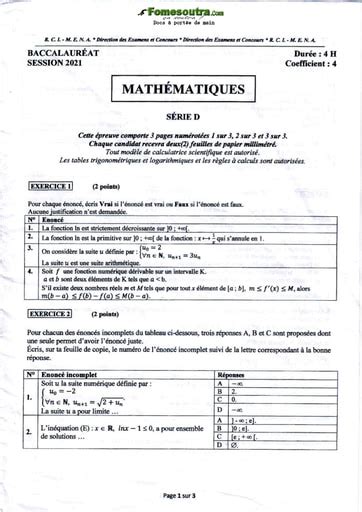 Sujet Maths Bac 2021 Terminale Corrigé Sujet de maths au bac (spécialité) : exercices et corrigés de tous les  sujets